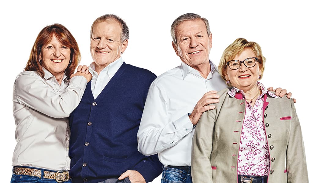 Anton mit Gabi und Martin mit Sieglinde Hackner